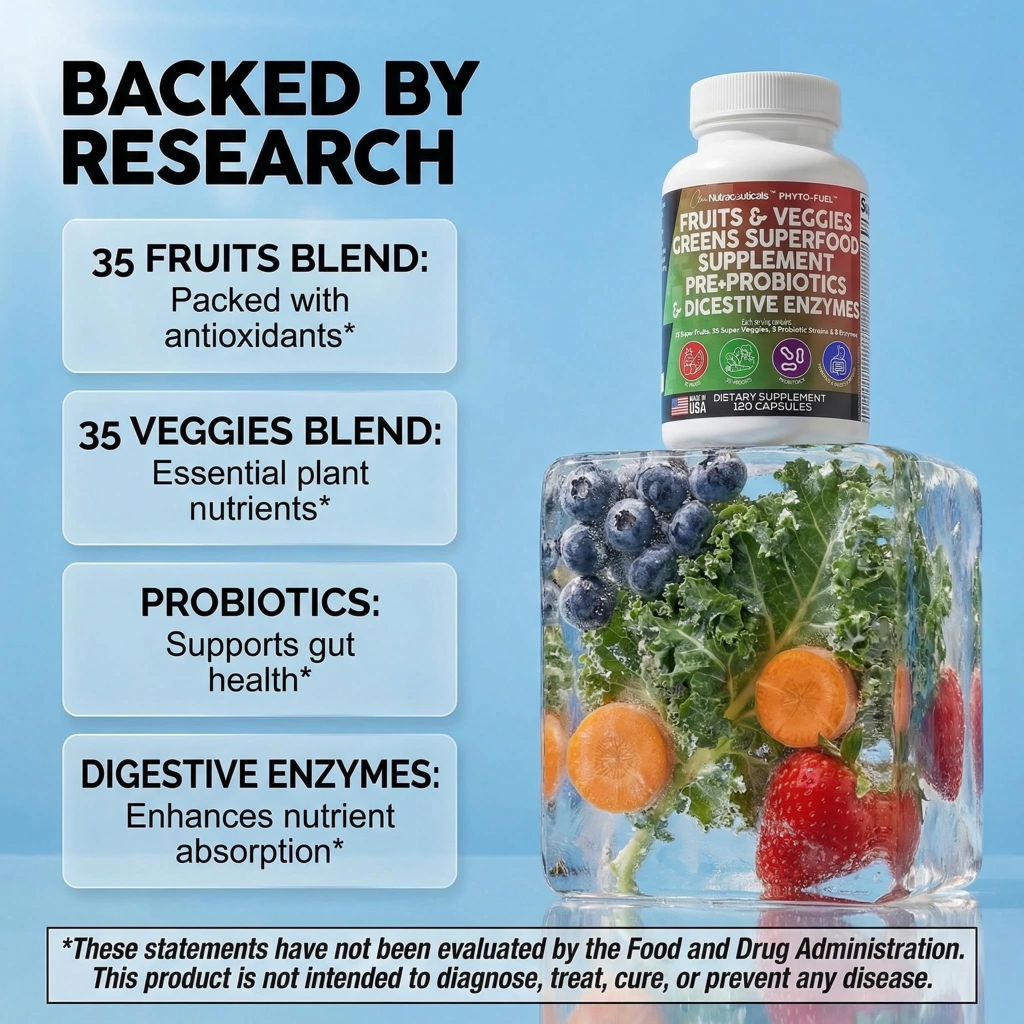 Spirulina y Chlorella de Clean Nutraceuticals con alto contenido antioxidante.