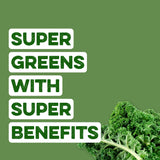 Panel de ingredientes de Clean Simple Eats Super Greens resalta chlorella y espirulina para nutrición equilibrada.