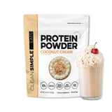 Proteína Clean Simple Eats crema de coco lista para mezclas deliciosas y nutritivas.