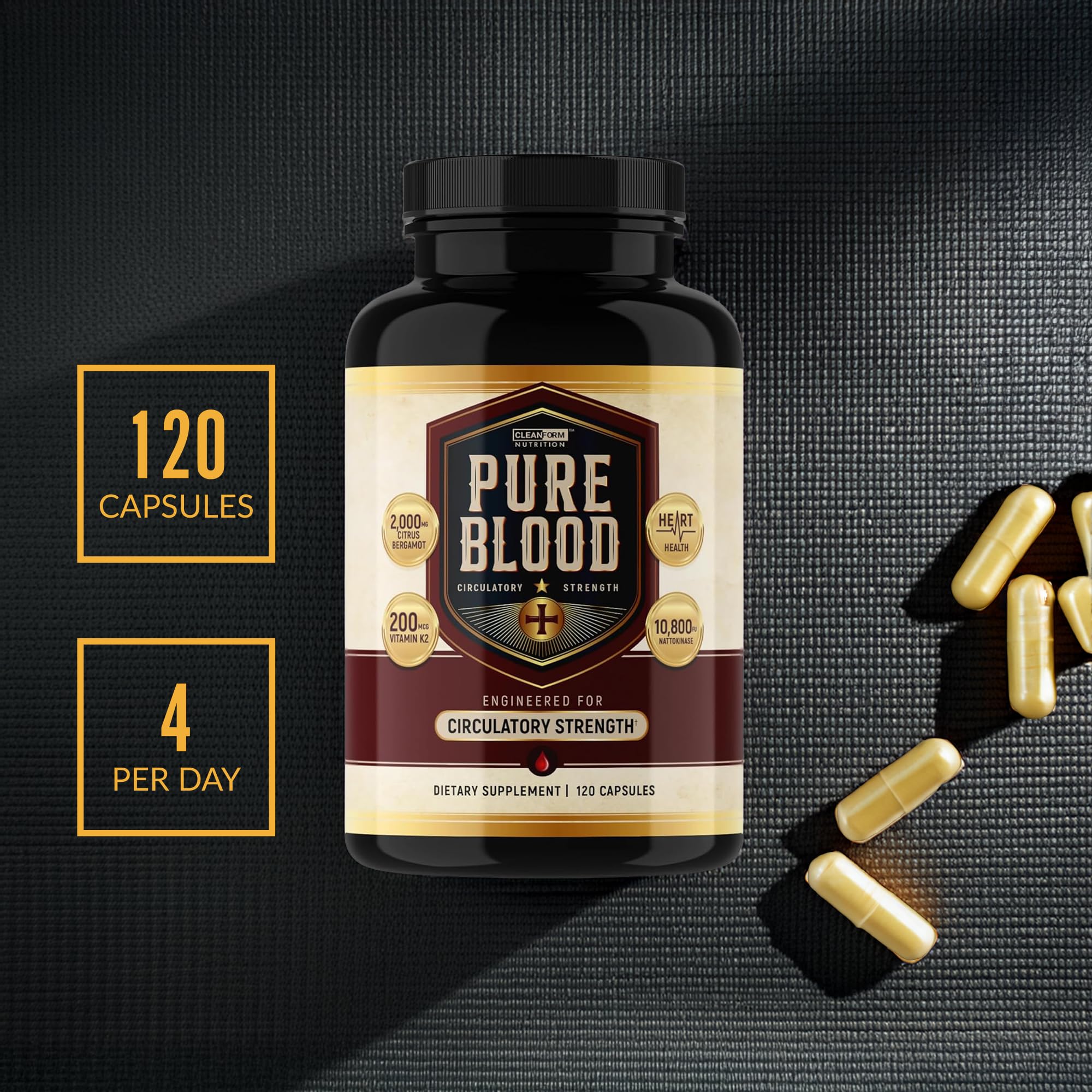 CleanForm Nutrition PureBlood vitamina K2: dirige calcio a los huesos
