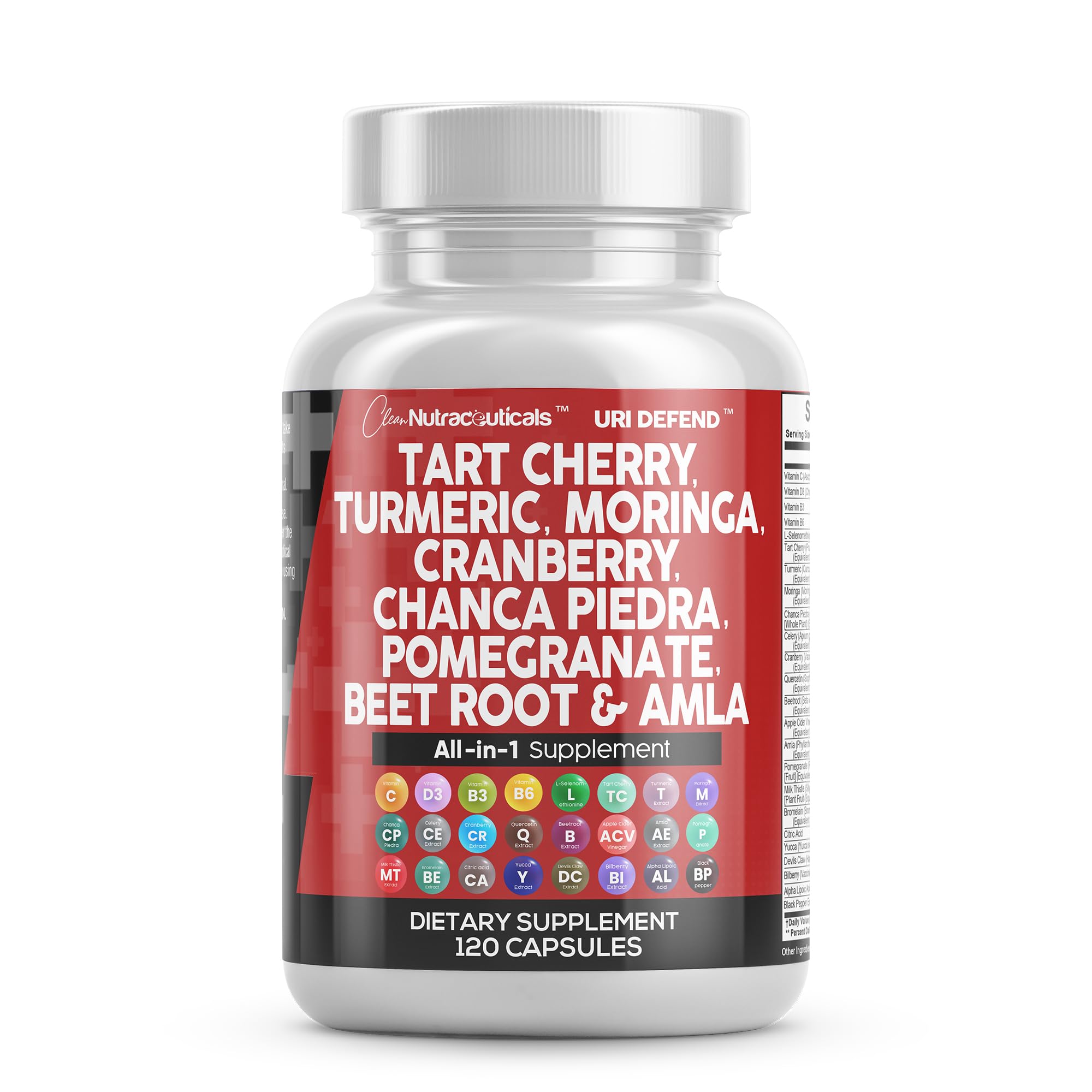 Clean Nutraceuticals: cápsulas de cereza ácida en botella para uso diario.
