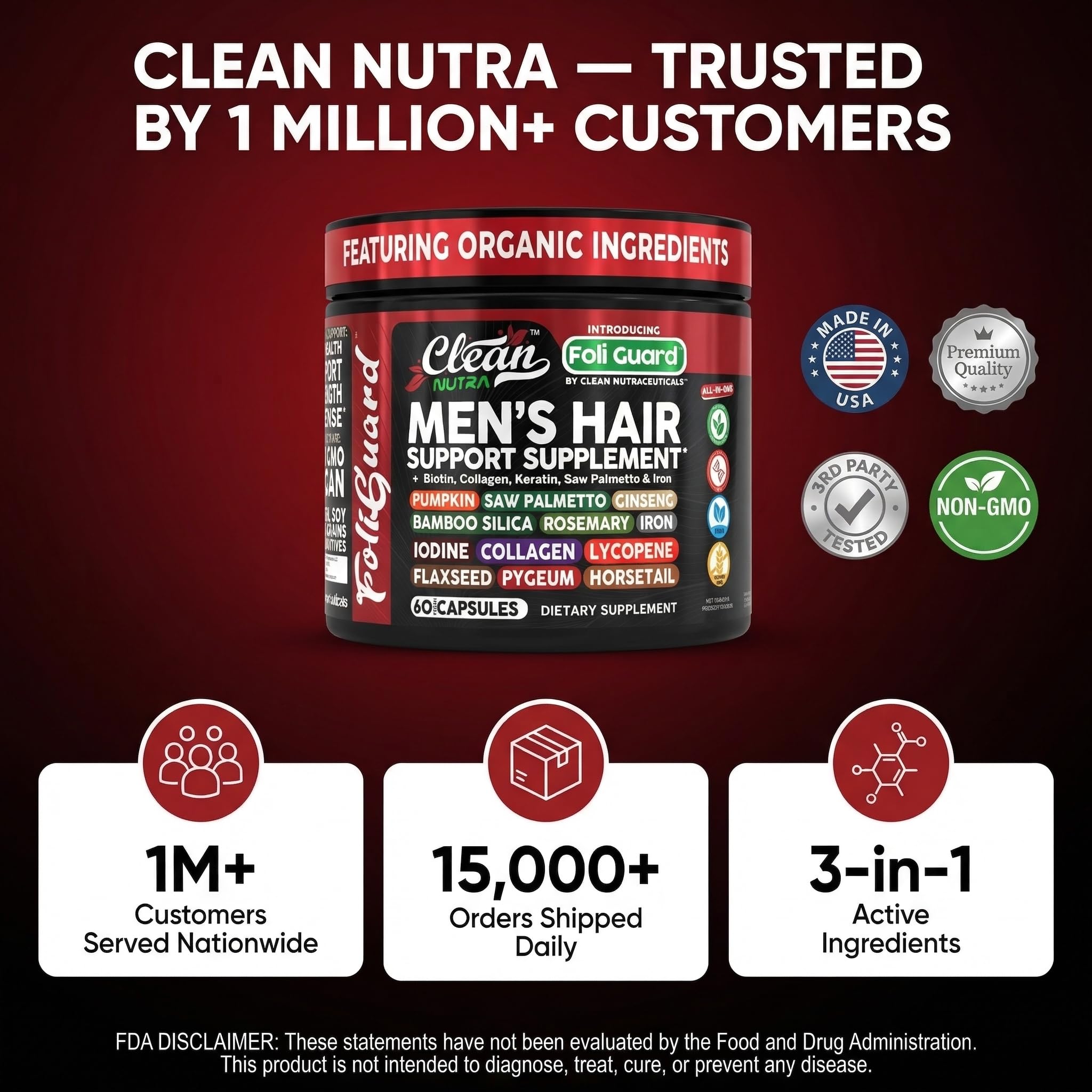 Clean Nutraceuticals Foli Guard, linaza, fuente de ácidos grasos para el cabello.