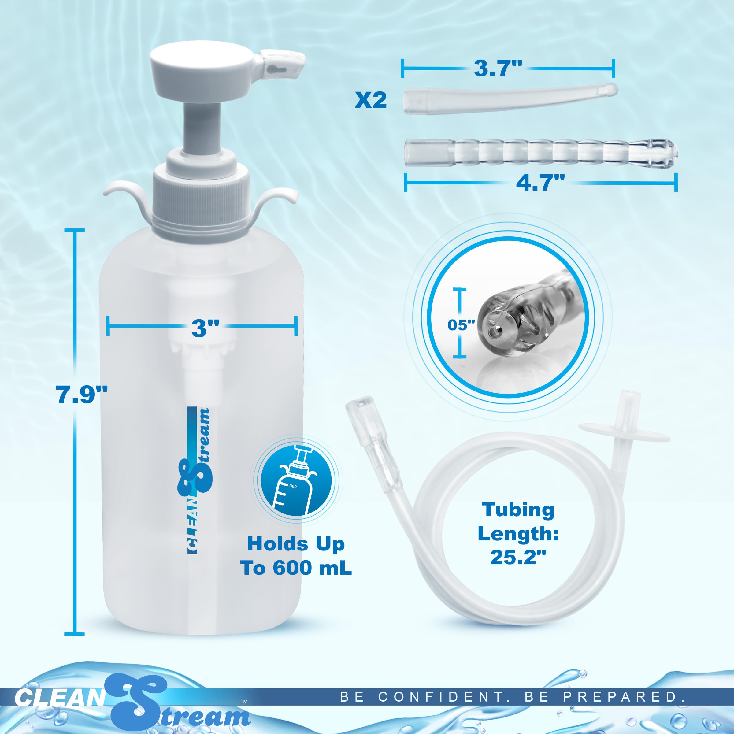 Cleanstream XL diseño portátil para uso en casa o durante viajes.