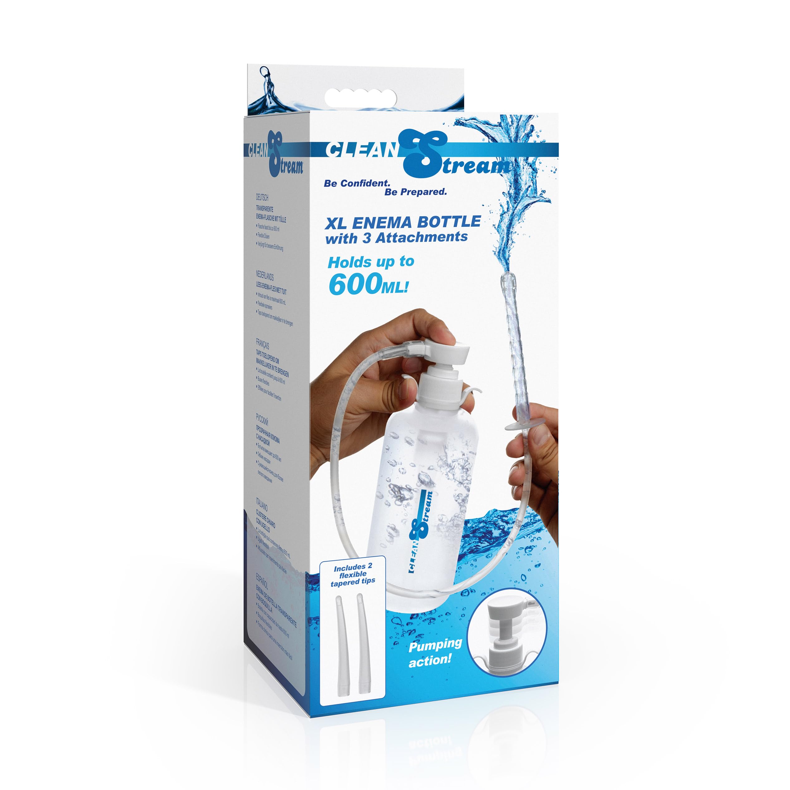 Cleanstream XL plástico transparente para monitorear el líquido fácilmente.