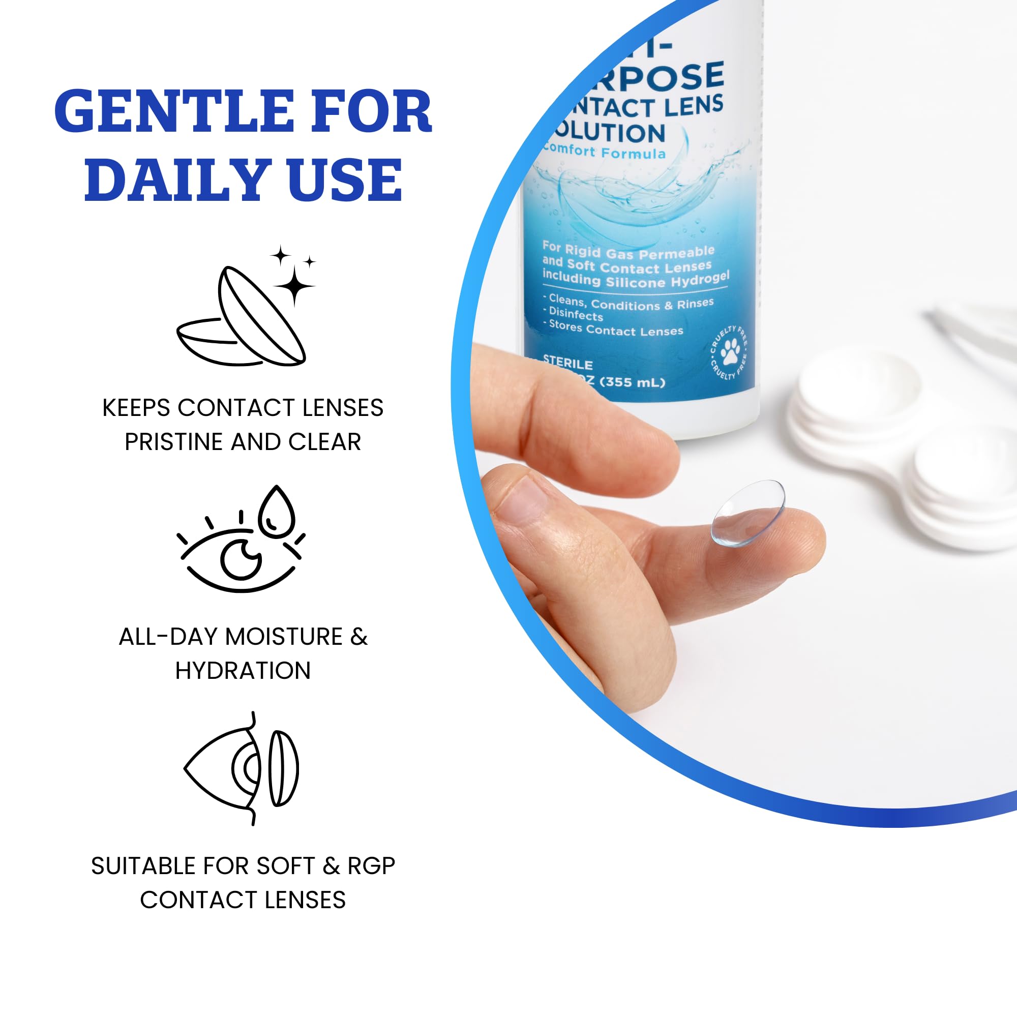 Clear Conscience: etiqueta clara para verificar ingredientes no irritantes y uso seguro.