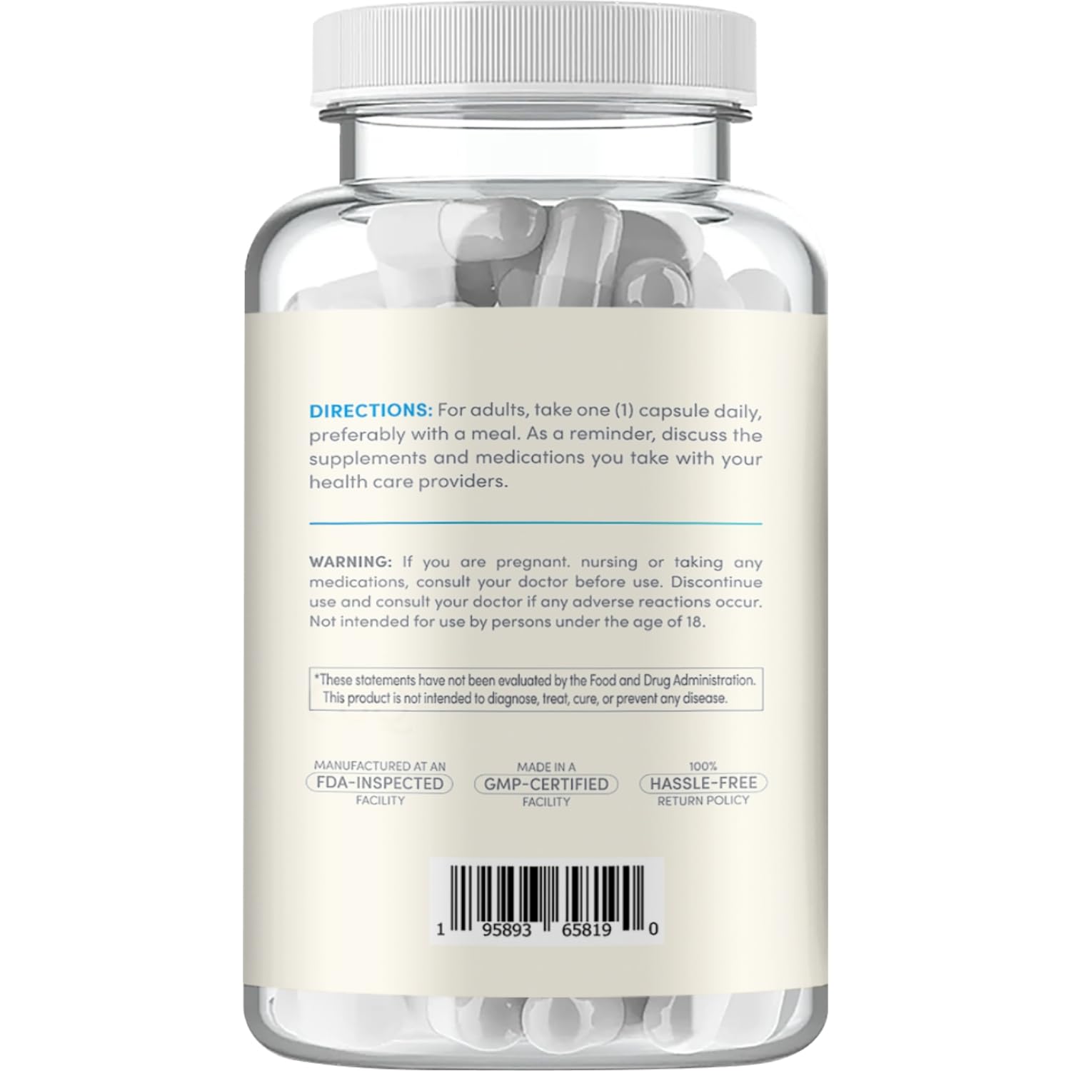 Cápsulas fáciles de tragar Clear Formulas CoQ10 para uso diario.