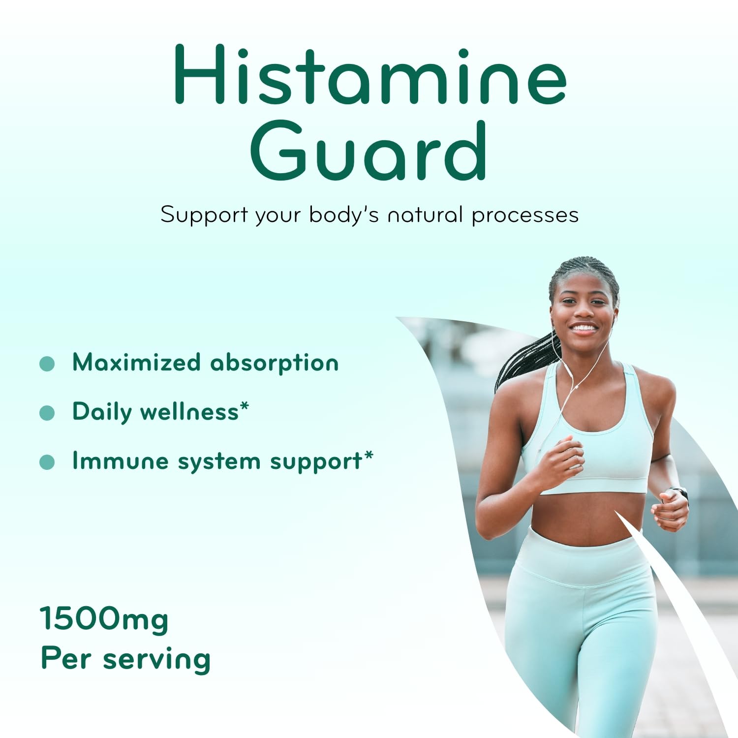 Clear Formulas Histamine Guard cápsulas listas para consumo diario.
