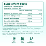 Clear Formulas Histamine Guard etiqueta informativa sobre ingredientes y uso.