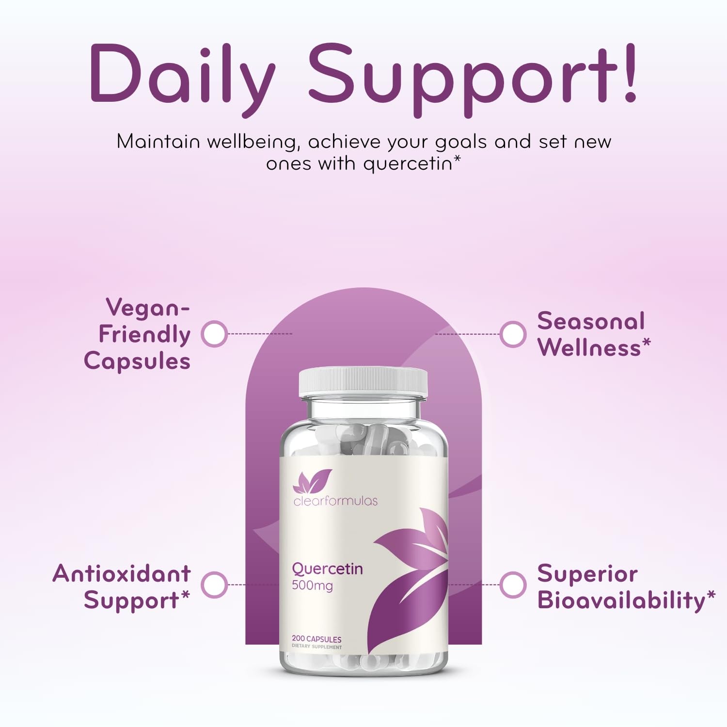 Clear Formulas Quercetina 500 mg, embalaje ecológico, facilidad de compra