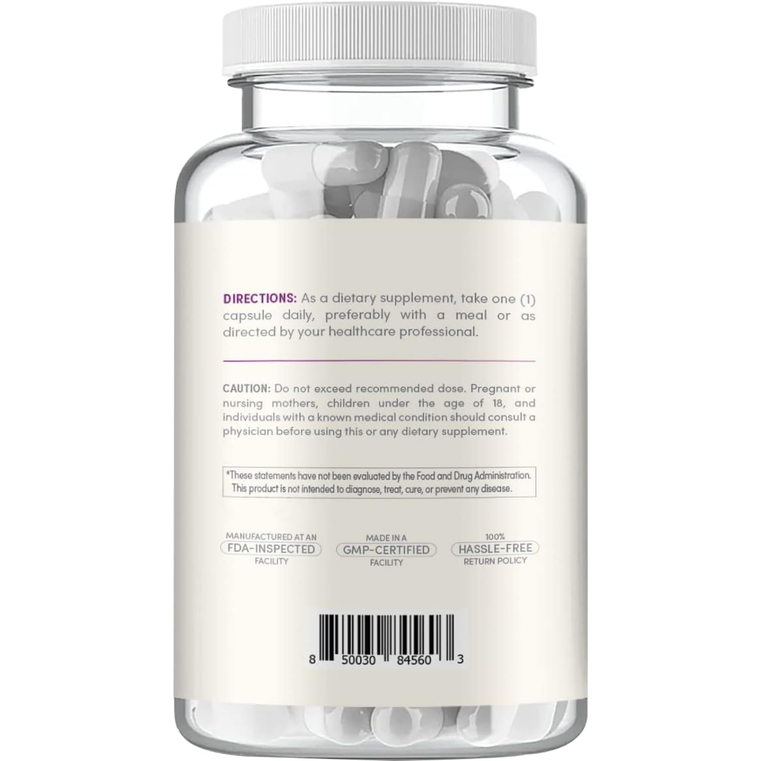Clear Formulas Quercetina 500 mg, etiqueta frontal, opción vegana
