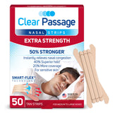 Clear Passage: tiras nasales extra fuerza en aplicación nasal para respirar mejor al dormir