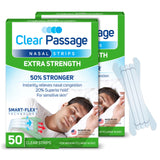 Clear Passage Tiras Nasales Extra Strength: empaque práctico para 100 tiras.