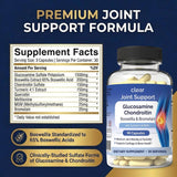 Etiqueta de Clear Joint Support con resumen de fórmula 8-en-1.