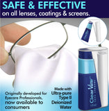 Botella de limpieza Clear View recargable de 1 oz con almacenamiento para paño.