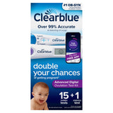 Clearblue Advanced Digital Ovulation Test Kit con pantalla digital para planificar momentos fértiles.