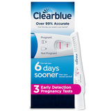 Clearblue detección temprana: prueba de embarazo en paquete de tres para resultados tempranos.
