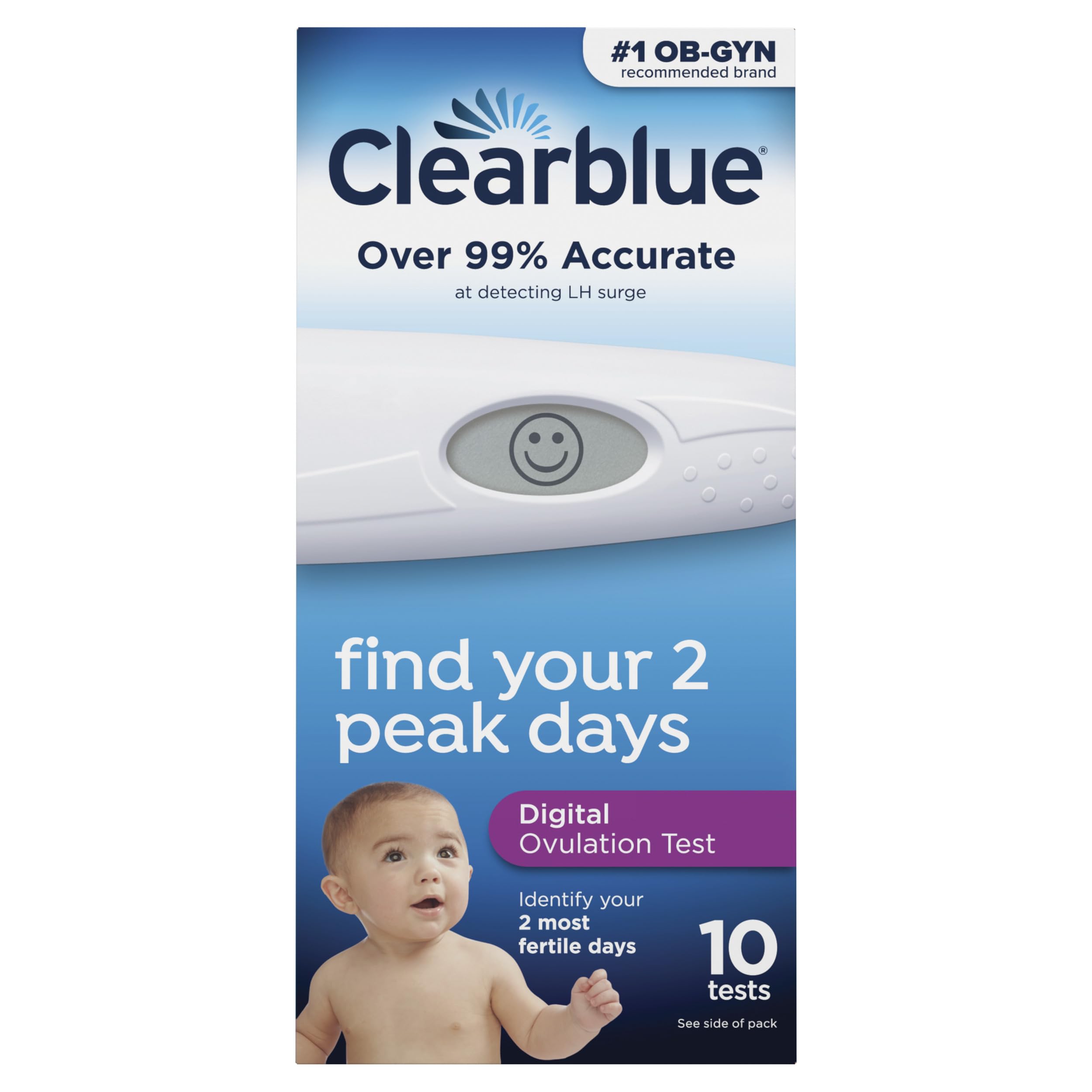 Tiras de ovulación Clearblue de 10 unidades para pruebas en casa