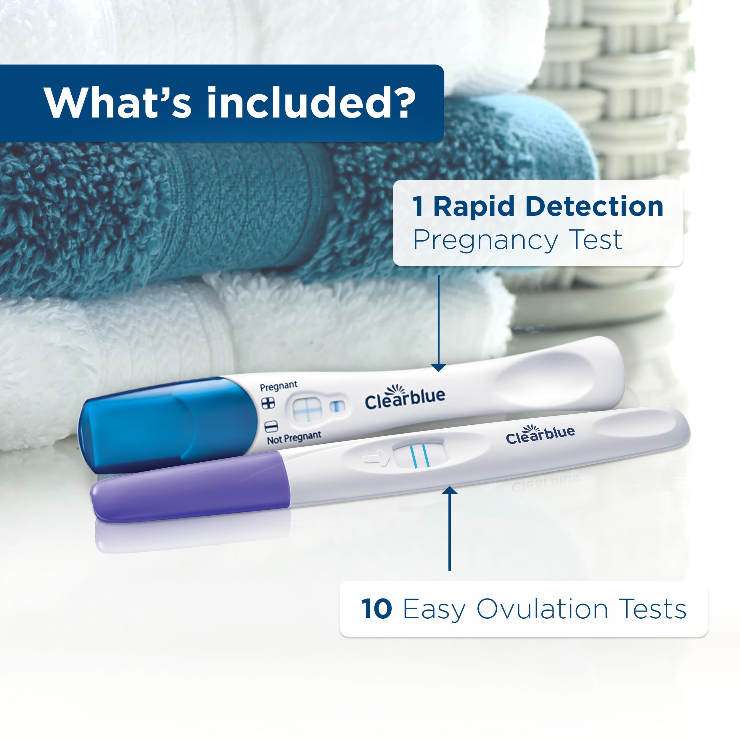 Clearblue ovulación 10 tiras, detalle de tiras para detectar días fértiles.