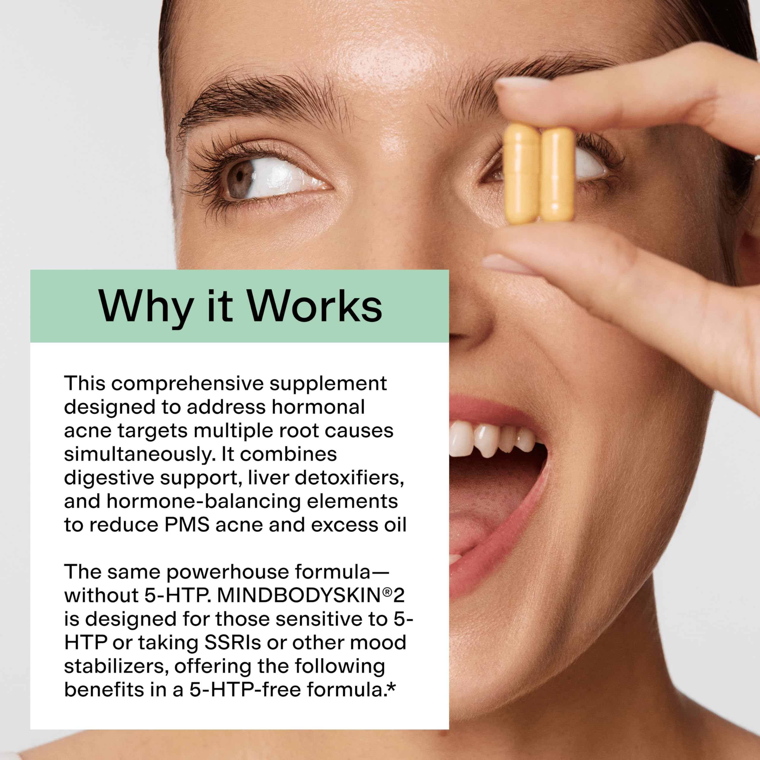 Instrucciones de uso CLEARSTEM MINDBODYSKIN con comida para mejor absorción.