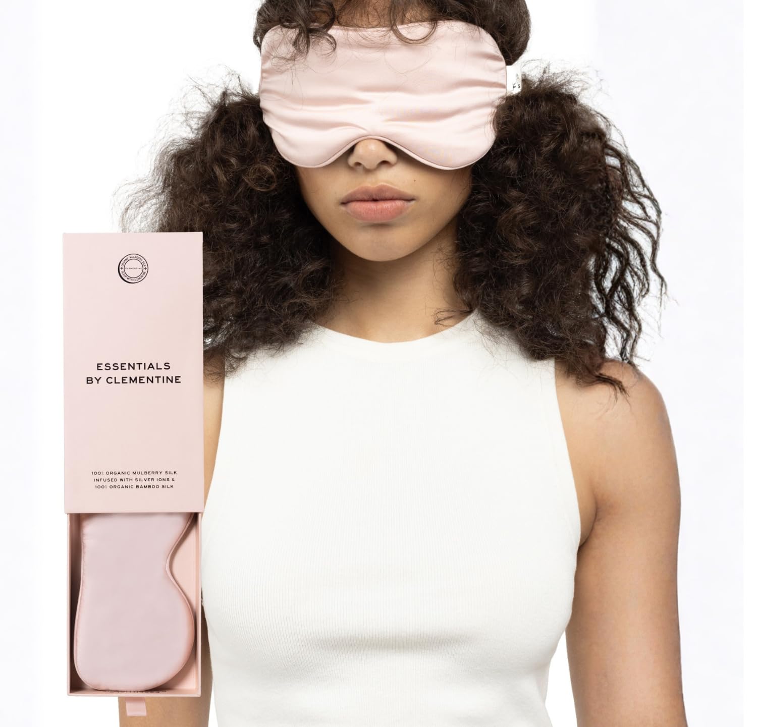Clementine mascarilla de seda morera exterior bloquea la luz para dormir mejor
