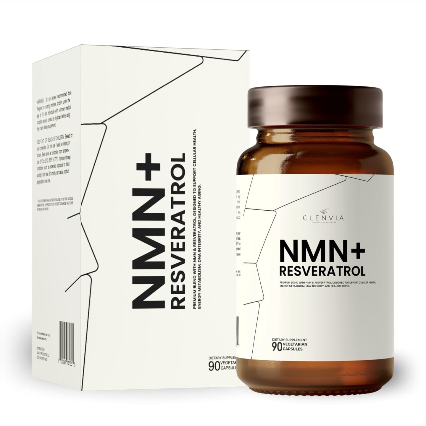 CLENVIA Premium NMN Resveratrol cápsula para energía diaria.