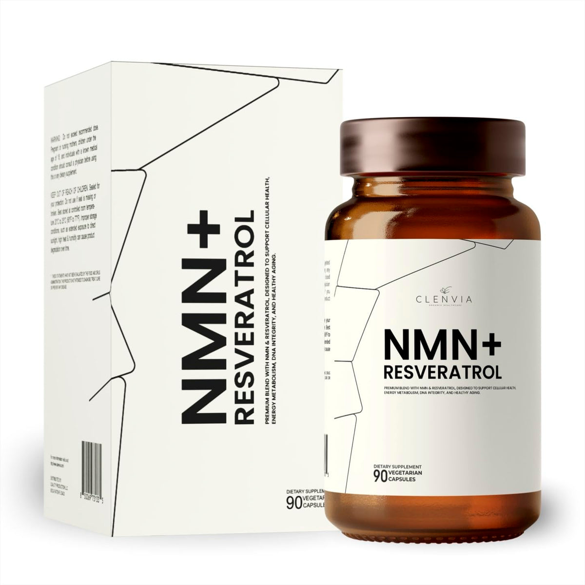 CLENVIA Premium NMN Resveratrol cápsula para energía diaria.
