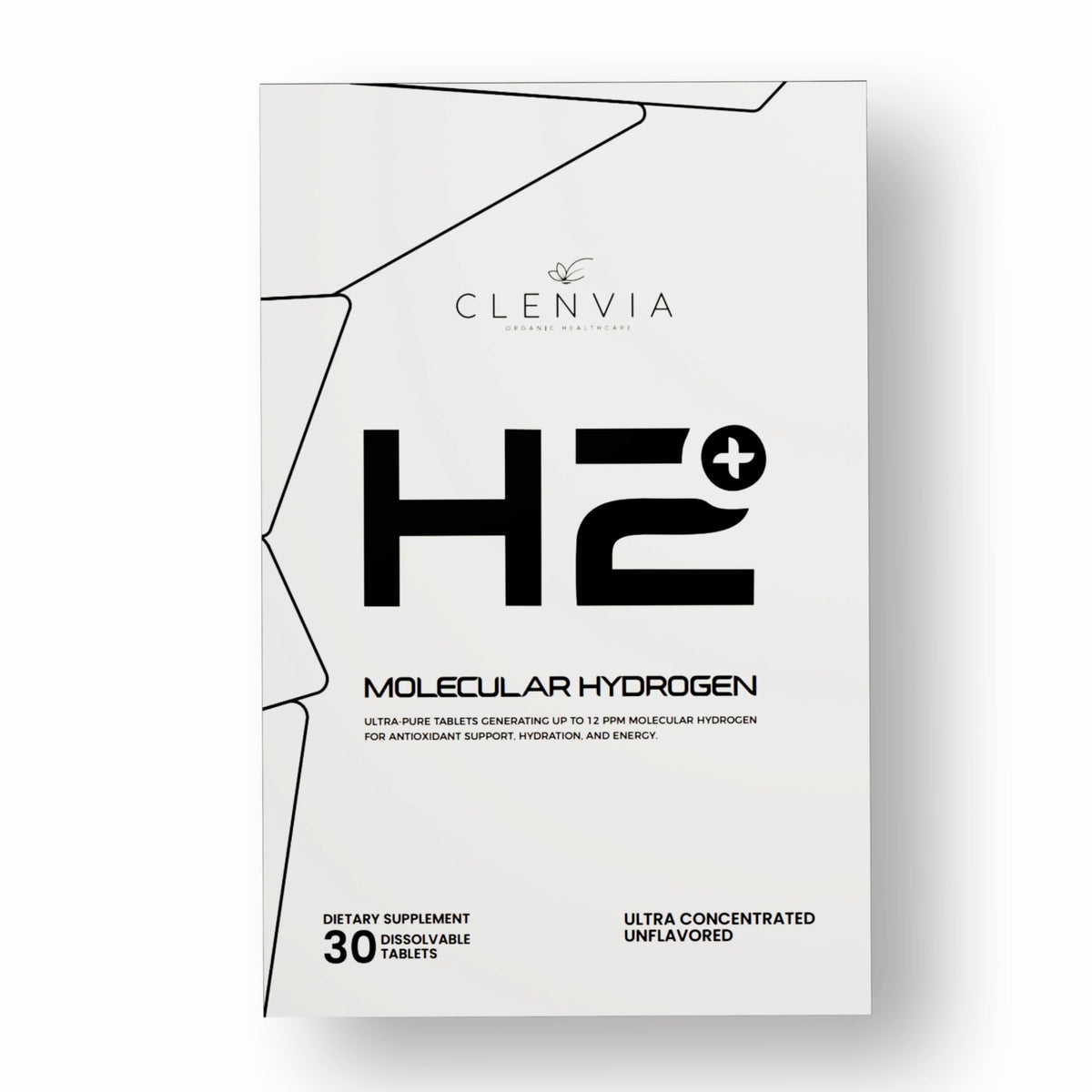 CLENVIA tabletas de hidrógeno en empaque portable para llevar.