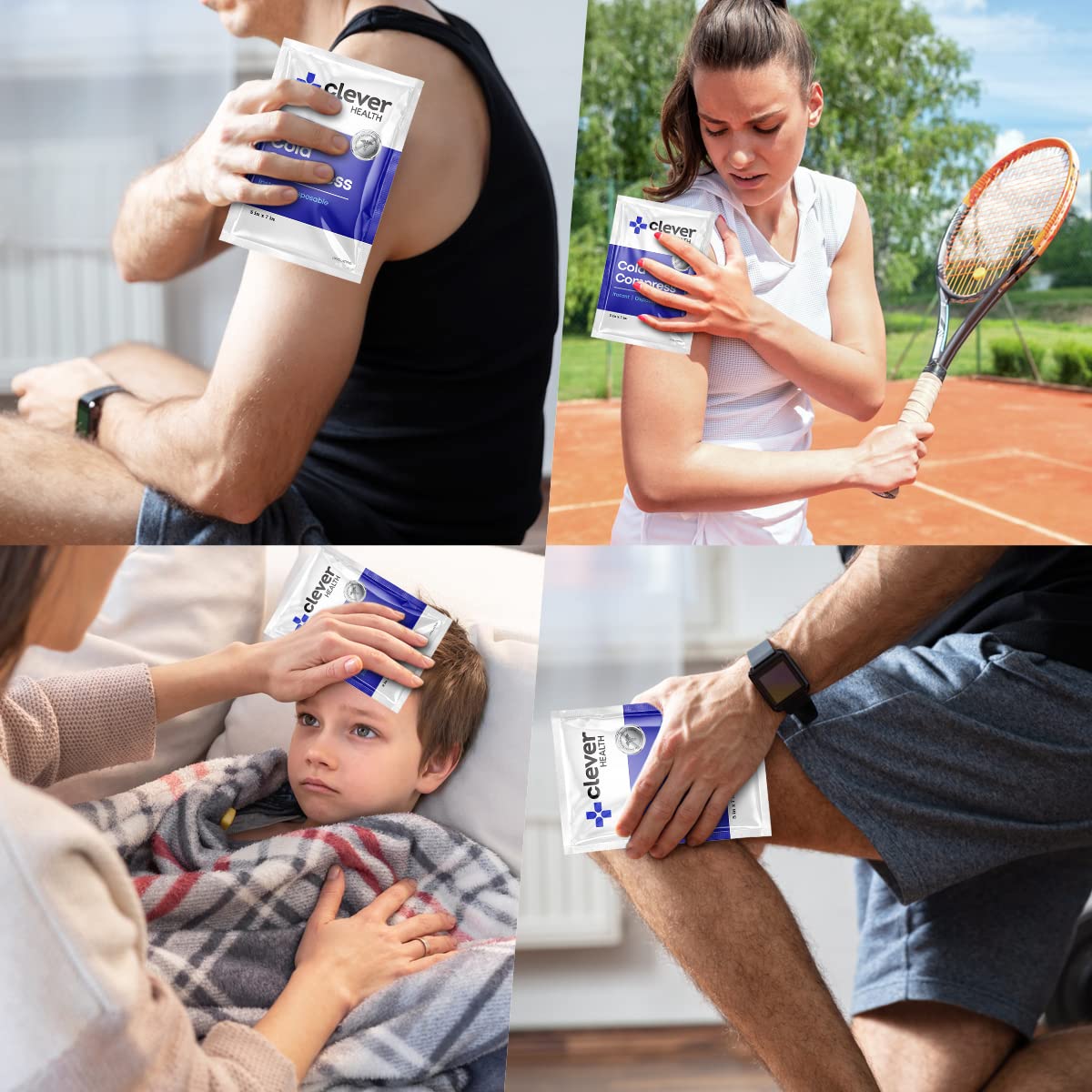Clever Paquetes Fríos Instantáneos, apriete y aplica el frío rápidamente