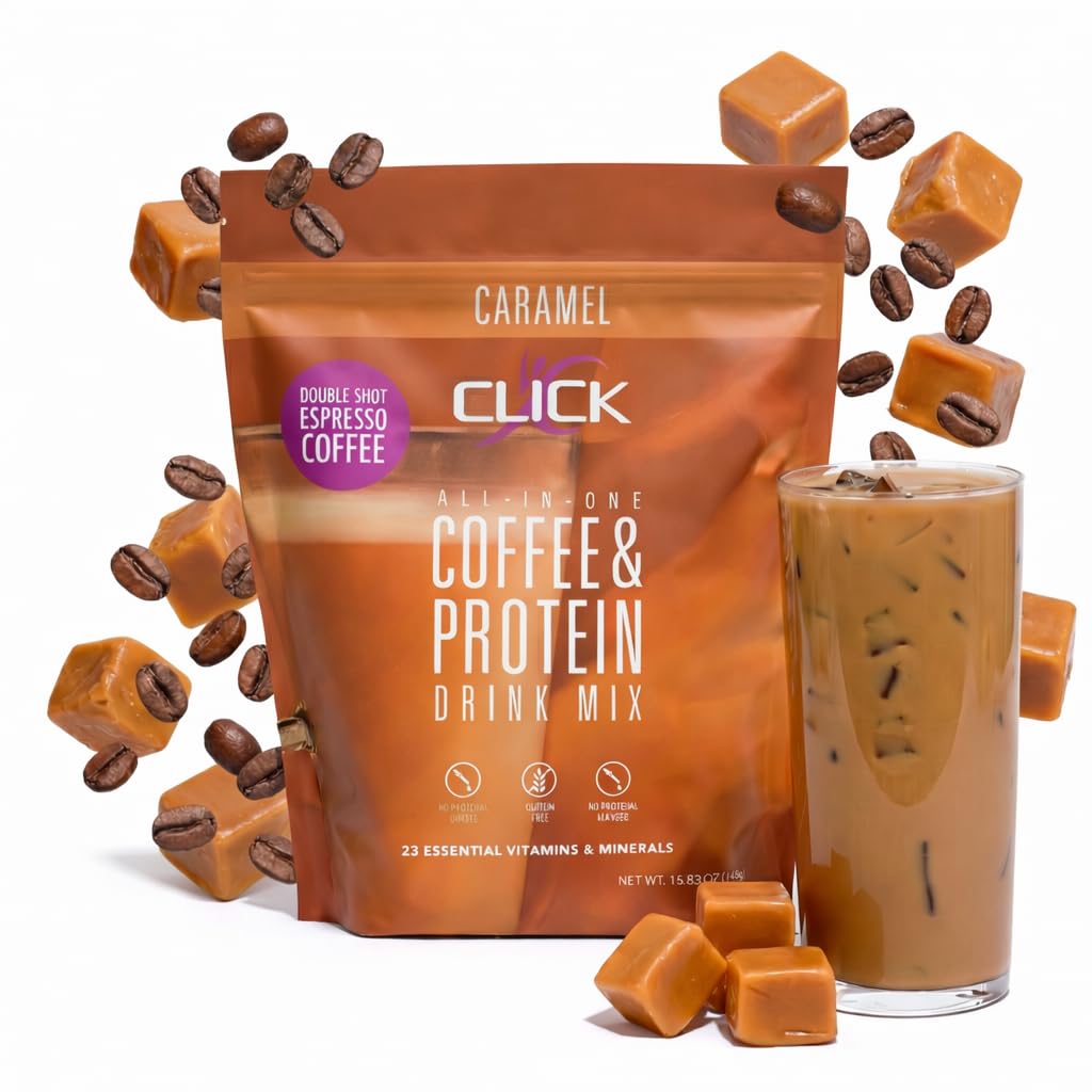 Click Coffee Protein botella con doble shot espresso para energía sostenida