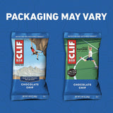 CLIF Bar snack portátil de chocolate chip para senderismo y aventuras al aire libre.