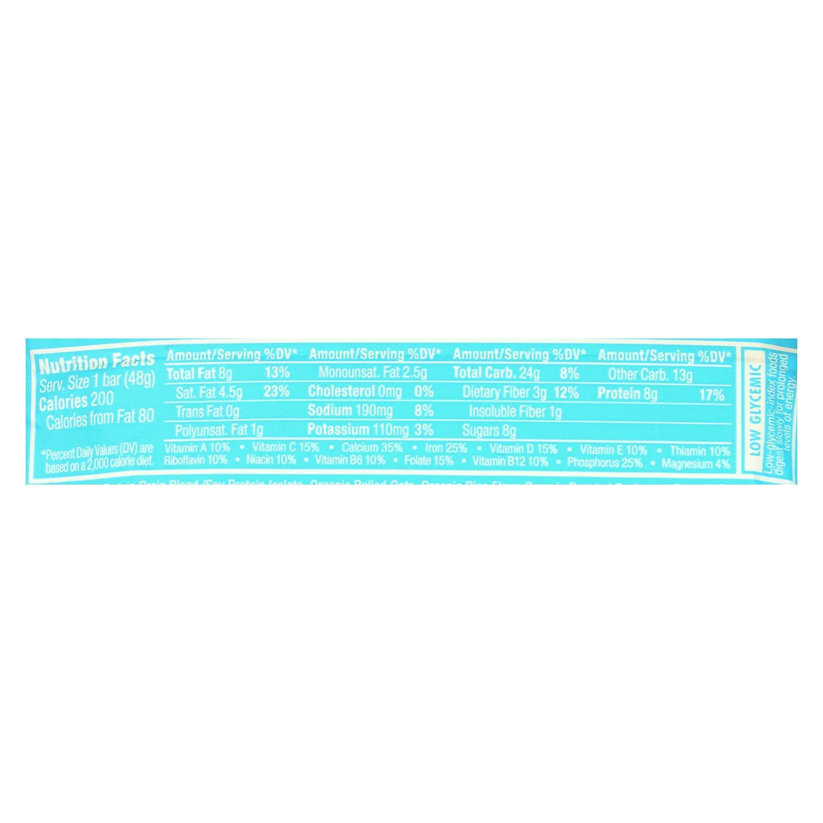 Barra entera CLIF Luna Coco chocolate, merienda portátil