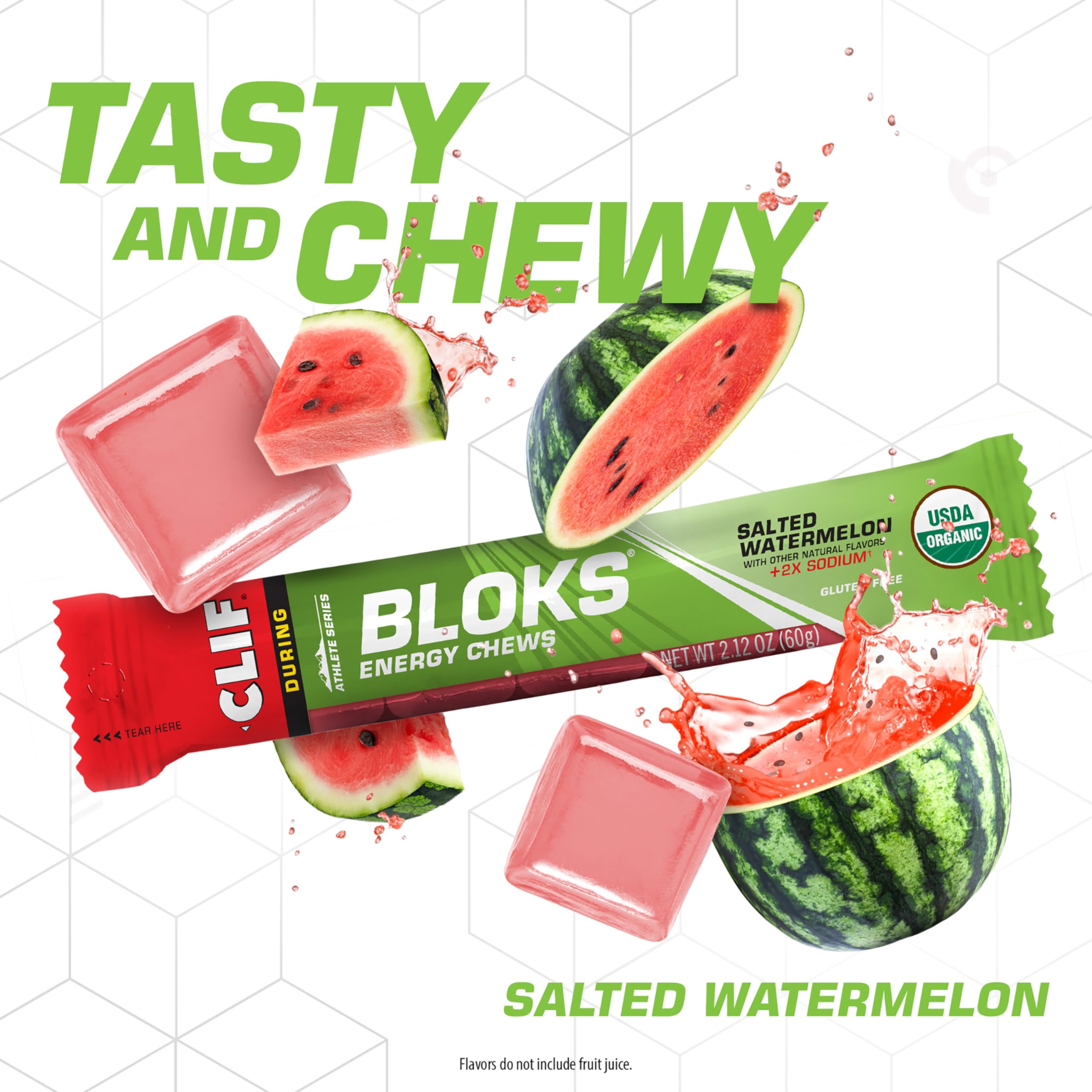 Cada cubo CLIF BLOKS aporta 33 calorías y carbohidratos para ritmo sostenido