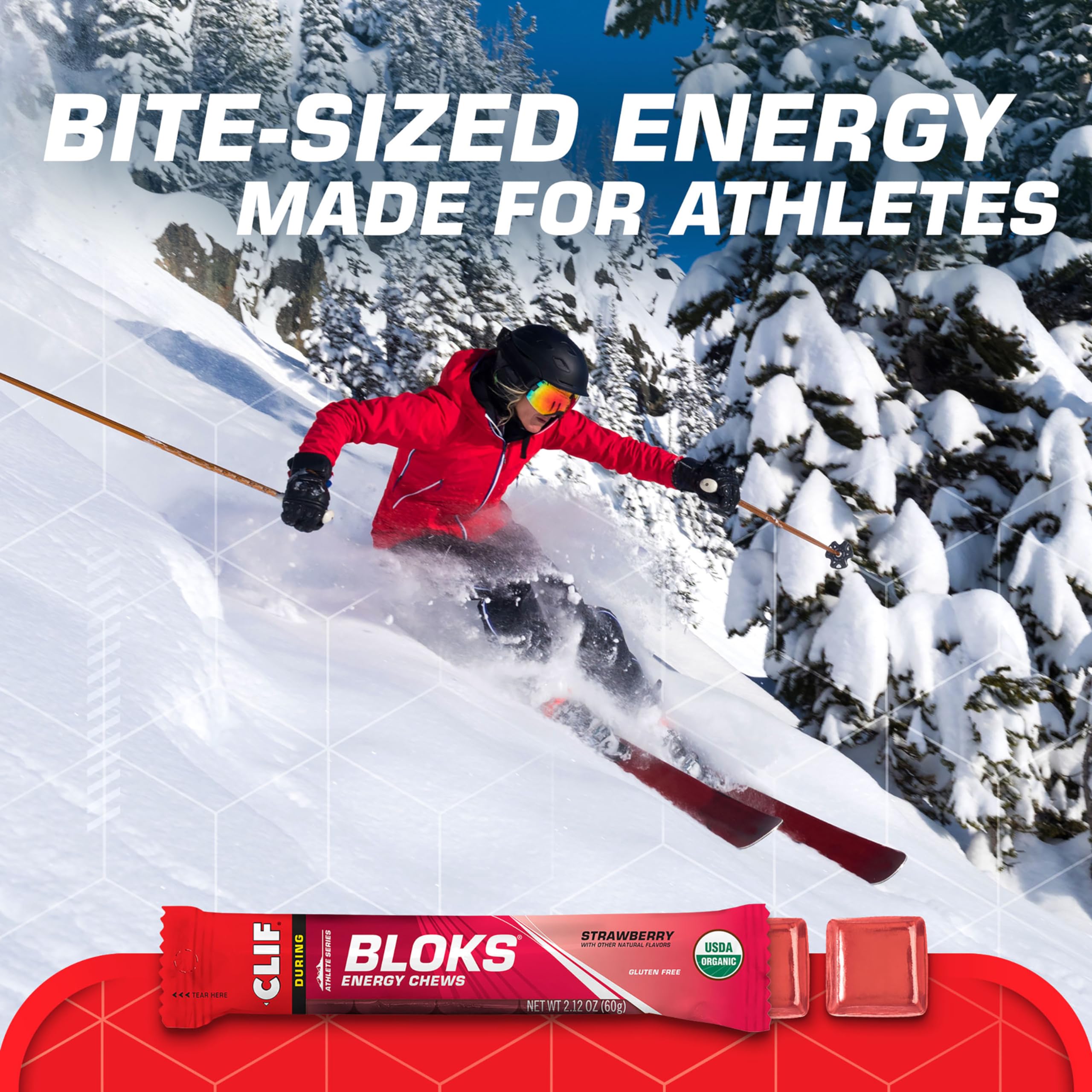CLIF BLOKS contiene 50 mg de sodio para balance de electrolitos.
