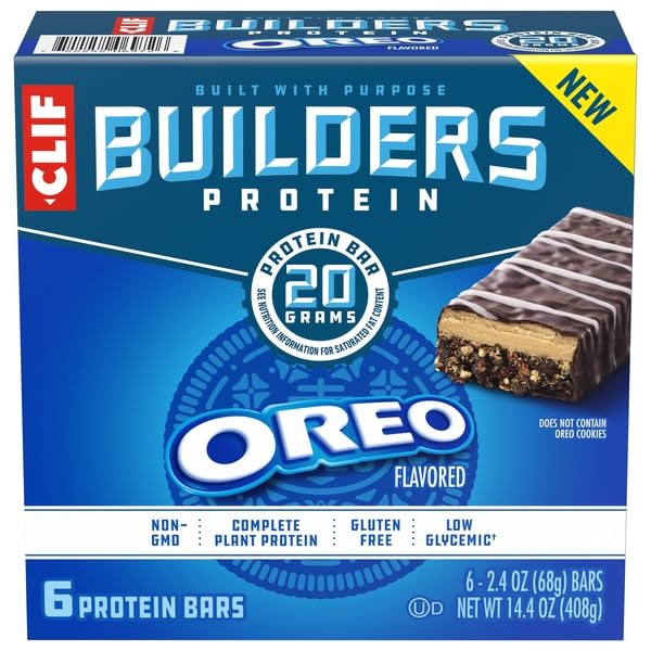 CLIF Bar Builders Oreo, barra proteica cremosa para un tentempié después de entrenar