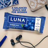LUNA Blueberry Bliss: fuente de carbohidratos de avena orgánica para equilibrio.