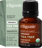Cliganic aceite de árbol de té puro en botella, aroma calmante para aromaterapia.