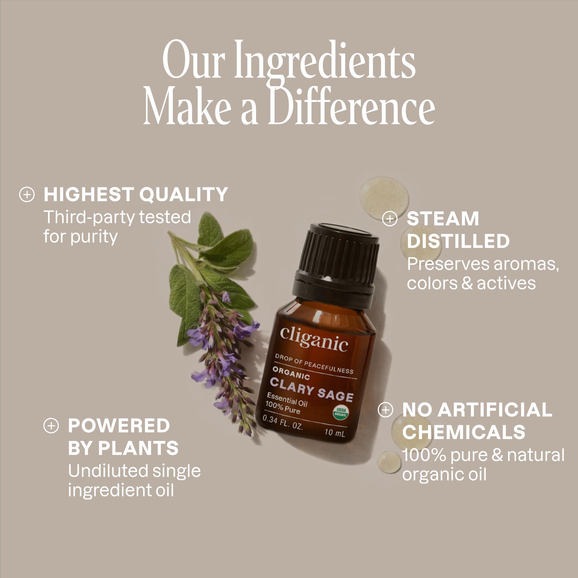 Cliganic Aceite Clary Sage: difusor aromático para crear ambiente relajante