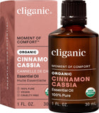 Aceite esencial Cliganic canela Cassia en botella 1 oz para aromaterapia