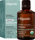 Cliganic aceite de eucalipto orgánico en botella, aroma puro para aromaterapia
