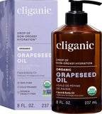 Cliganic Aceite de Semilla de Uva, bote prensado en frío para cuidado diario de la piel.