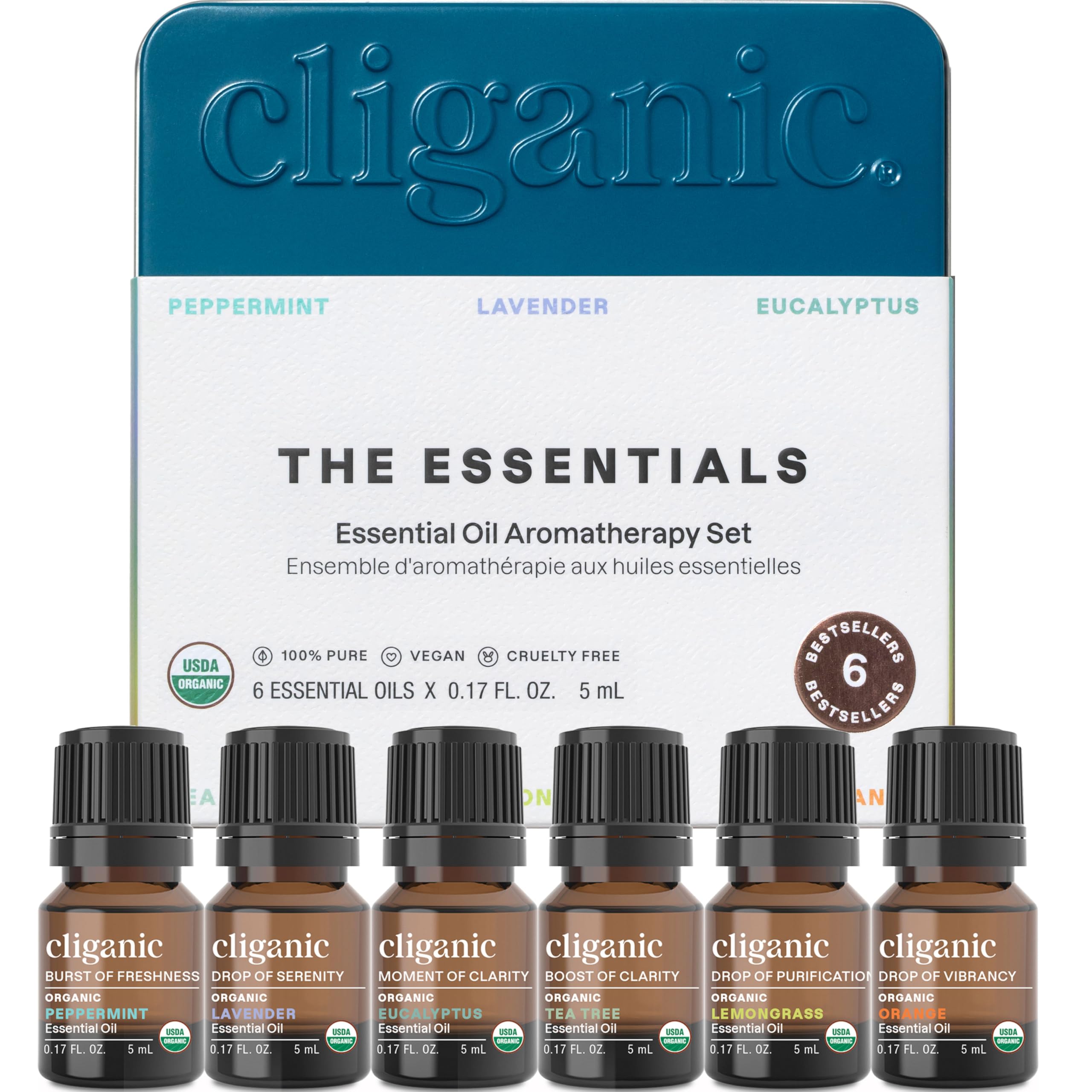 Cliganic Menta: frasco para aroma refrescante y enfoque mental
