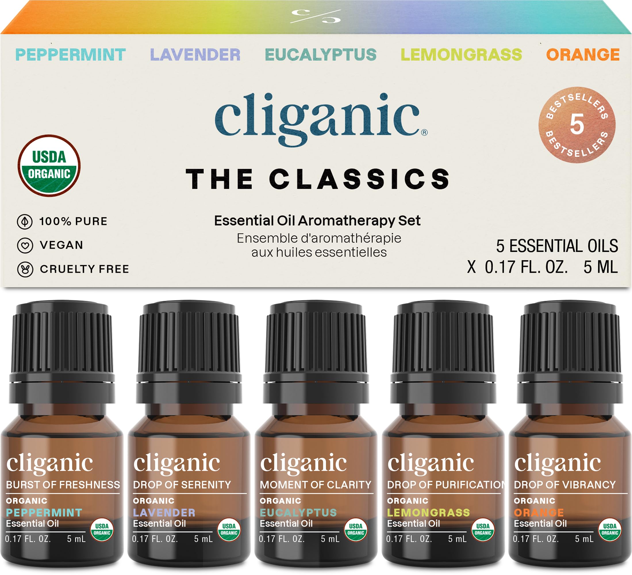 Cliganic aceites esenciales menta: aroma fresco para difusor.