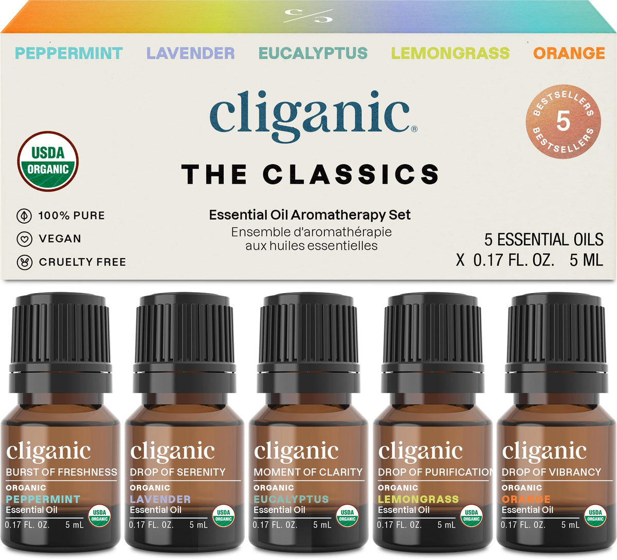 Cliganic aceites esenciales menta: aroma fresco para difusor.