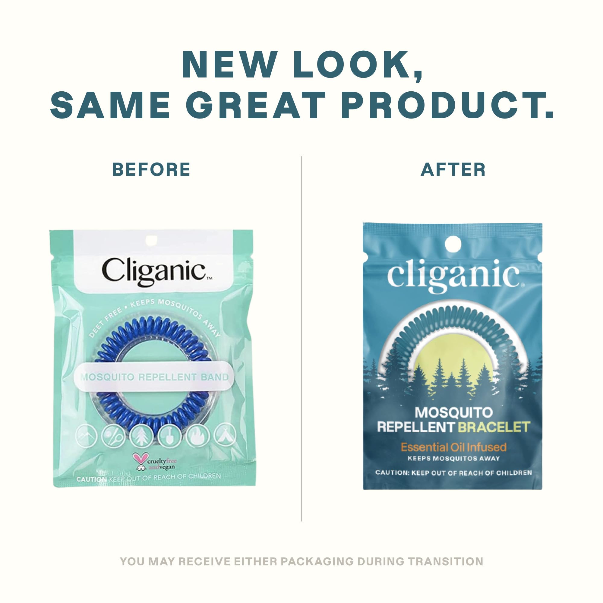 Cliganic banda antimosquitos con aceites esenciales, repelente suave para la piel.