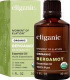 Cliganic Bergamot: botella de aceite para aromaterapia que crea ambiente relajante.