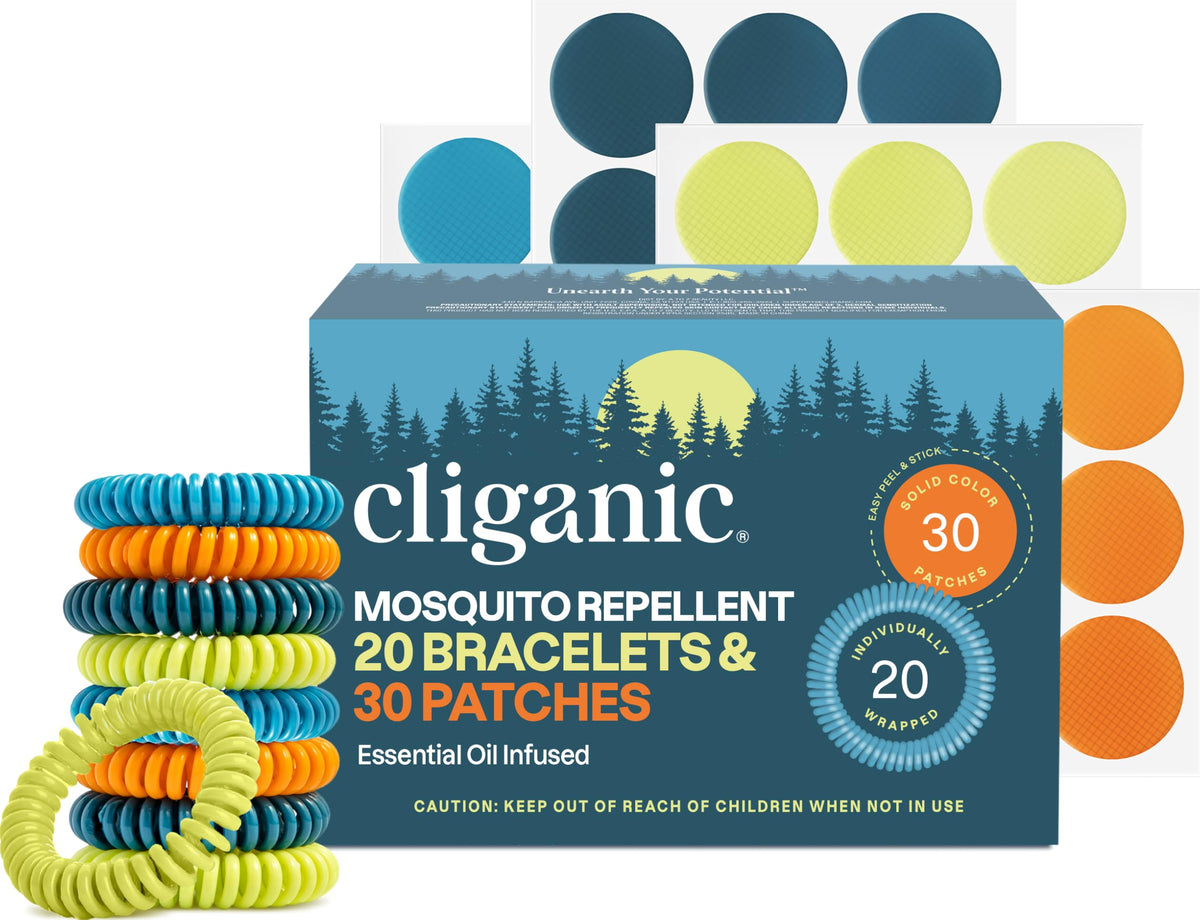 Pulseras Cliganic antimosquitos multicolor para uso al aire libre, protección suave.