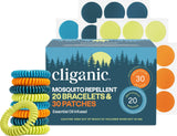 Pulseras Cliganic antimosquitos multicolor para uso al aire libre, protección suave.