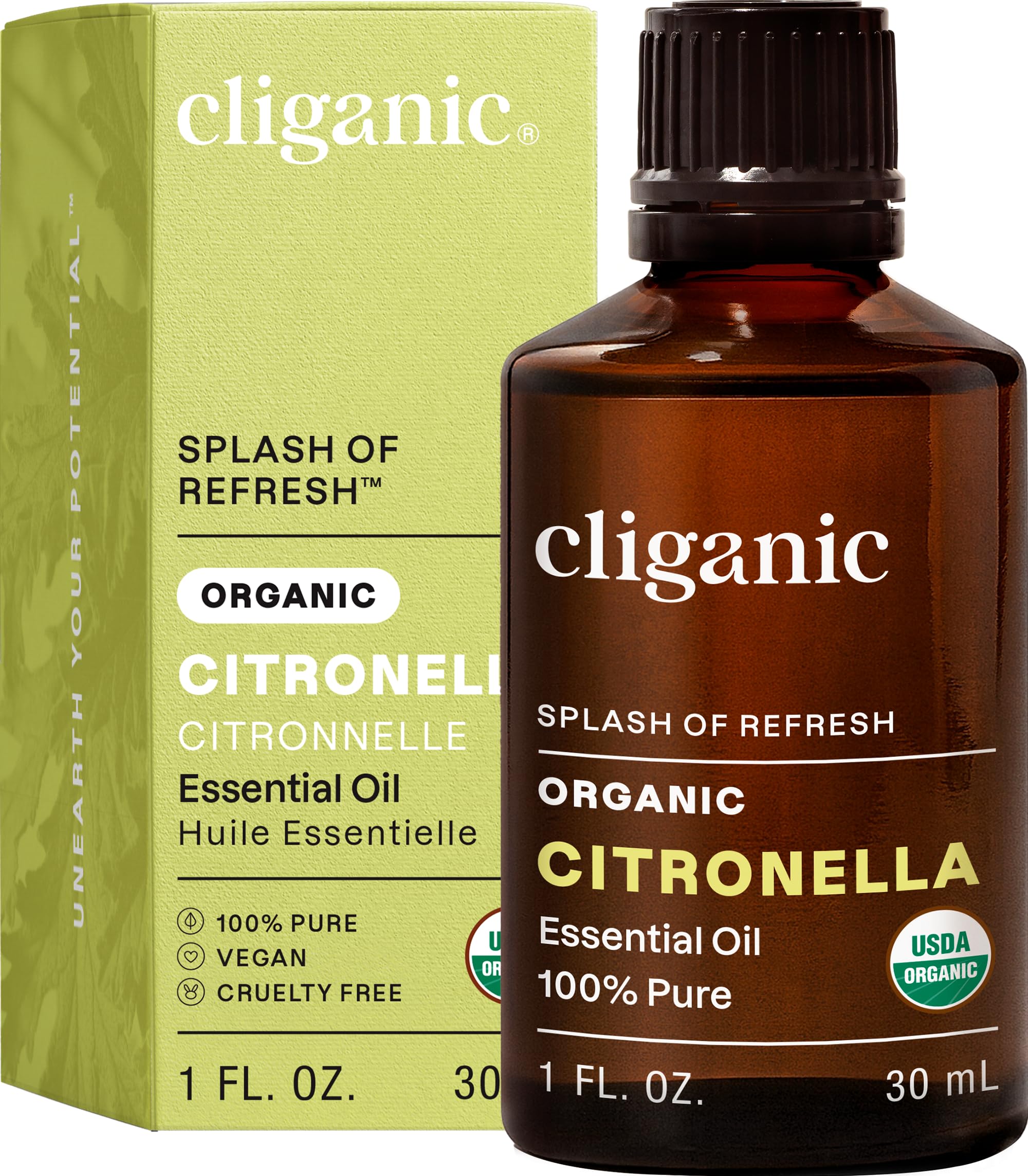 Cliganic Citronela, botella para difusor: aroma fresco para ambientes.