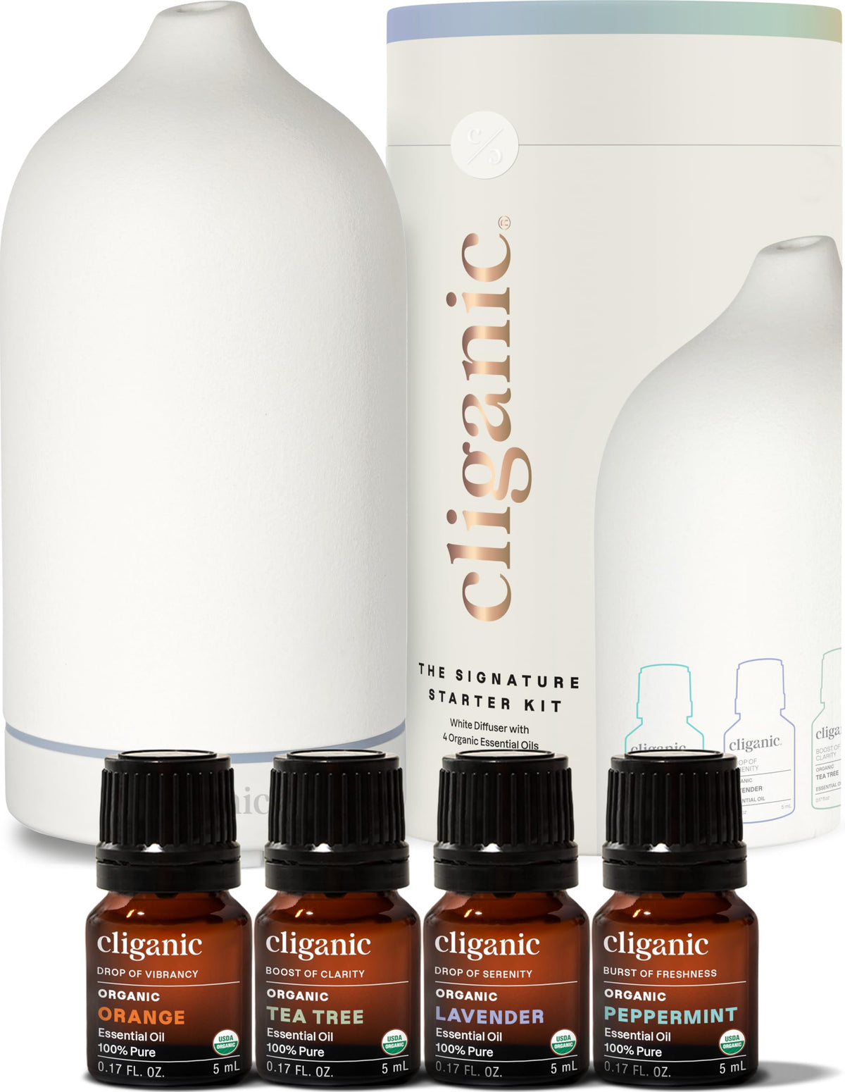 difusor cliganic ceramico blanco con iluminacion para ambientar y purificar el aire