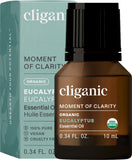 Cliganic aceite de eucalipto orgánico en botella, aroma puro para difusor.